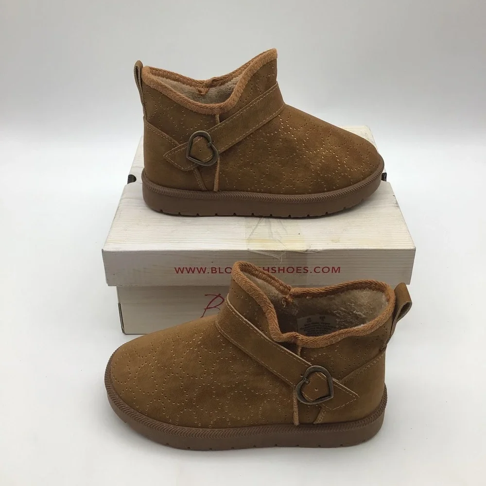 Blowfish Malibu Kids Mokolo Heart Tan Buckle Ankle Boots Size 13M NEW